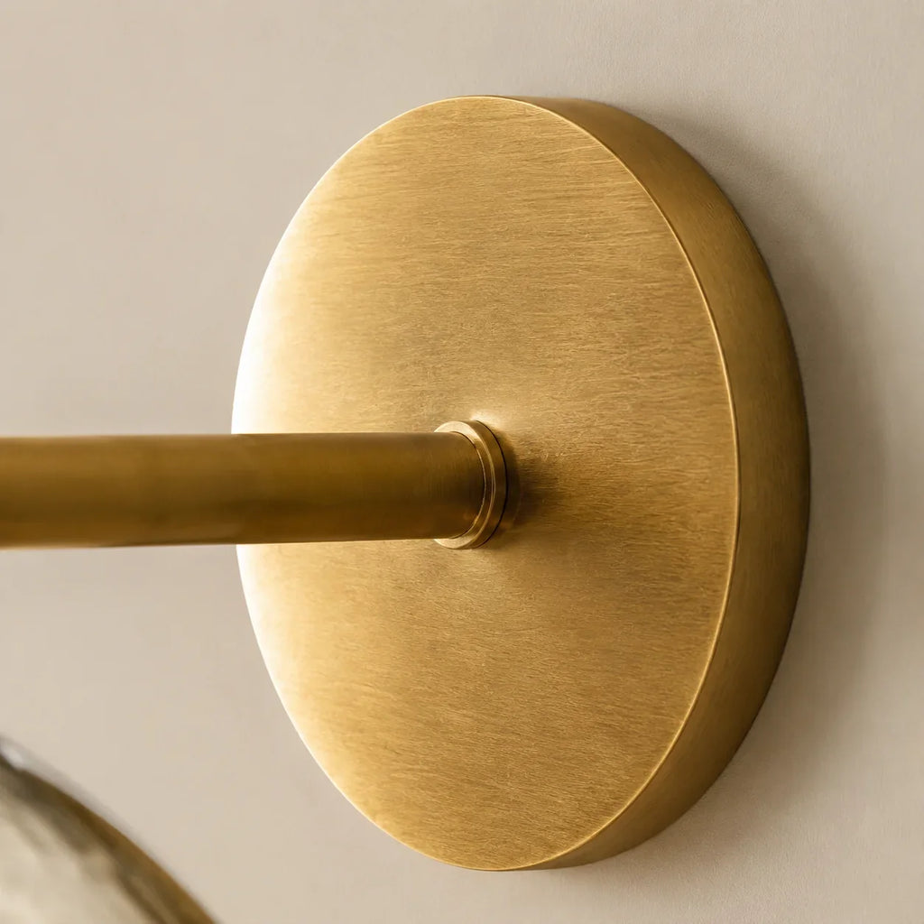 Xeno | Glass Wall Sconce, Antique Brass Bathroom Vanity Light, 1 to 3 Light Farmhouse Wall Light