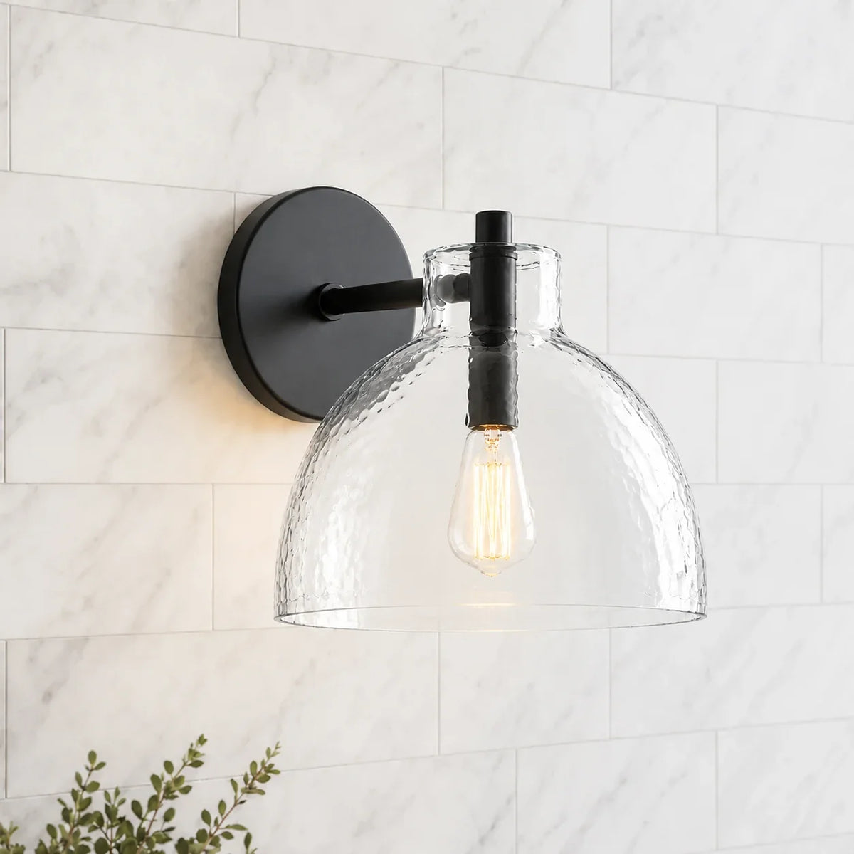 Xeno | Glass Wall Sconce, Antique Brass Bathroom Vanity Light, 1 to 3 Light Farmhouse Wall Light