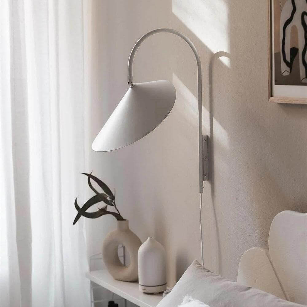 Calla | Plug In Wall Sconce, Large Sculptural Wall Lamp in Black or Beige