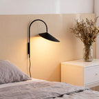 Calla | Plug In Wall Sconce, Large Sculptural Wall Lamp in Black or Beige
