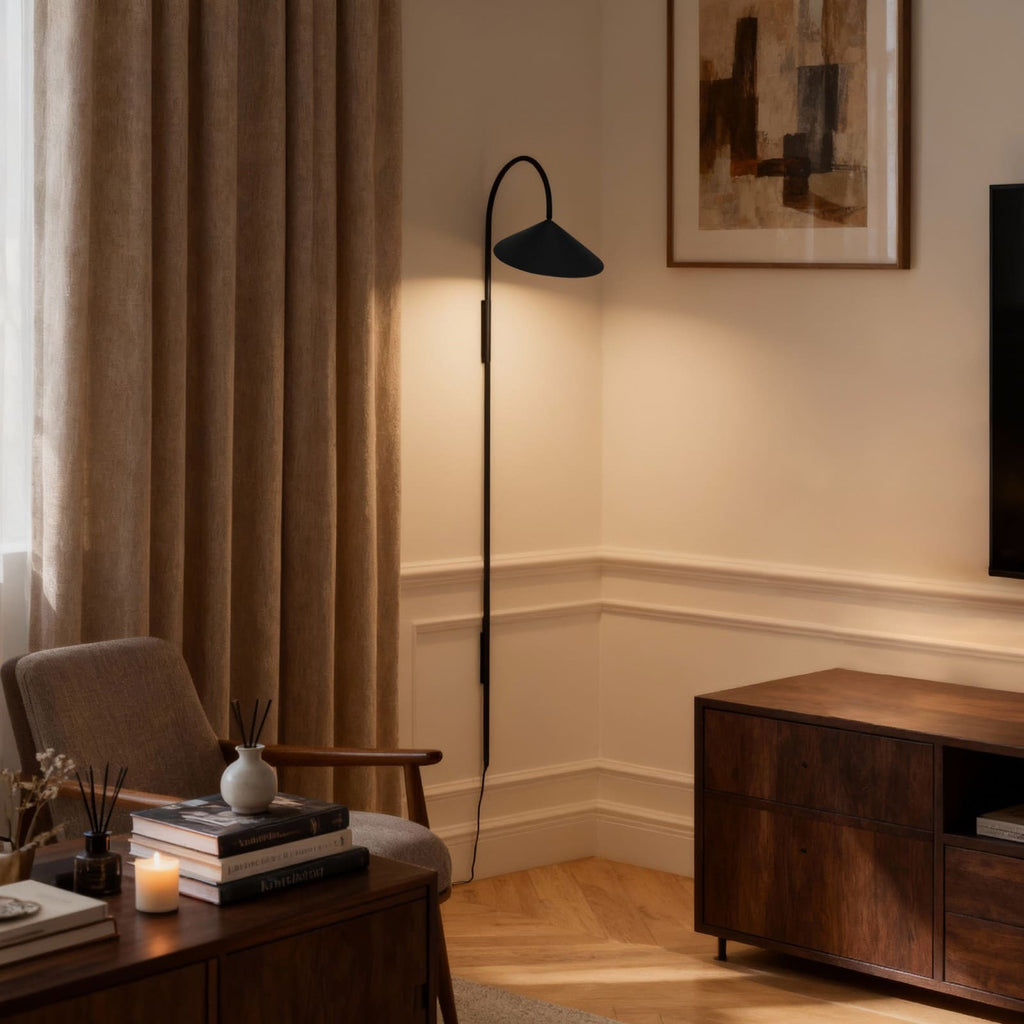 Calla | Plug In Wall Sconce, Large Sculptural Wall Lamp in Black or Beige
