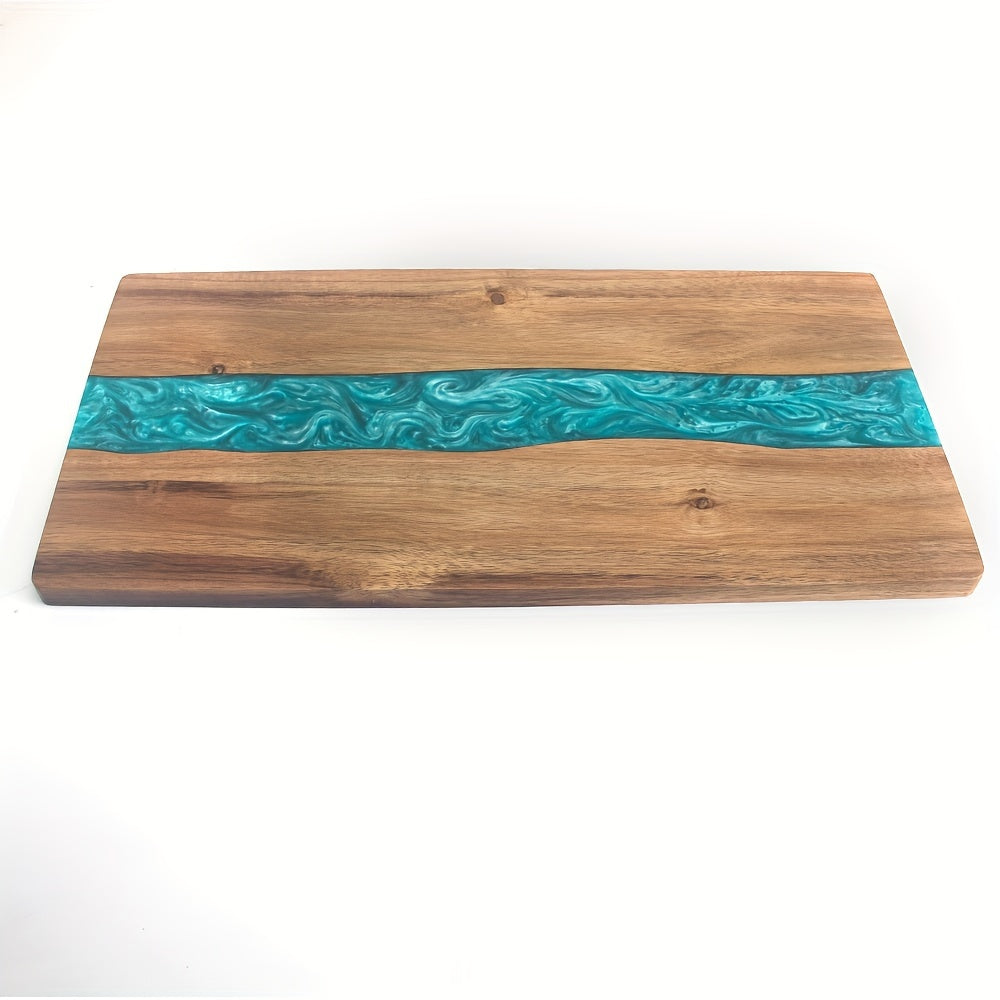 Lagoon | Resin River Cutting Board, Acacia Wood Charcuterie and Cheese Board, Epoxy Serving Board