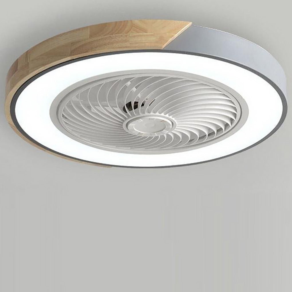 Bladeless | Flush Mount Ceiling Fan with Light and Remote, Low Profile Dimmable LED Fan for Bedroom