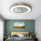 Bladeless | Flush Mount Ceiling Fan with Light and Remote, Low Profile Dimmable LED Fan for Bedroom
