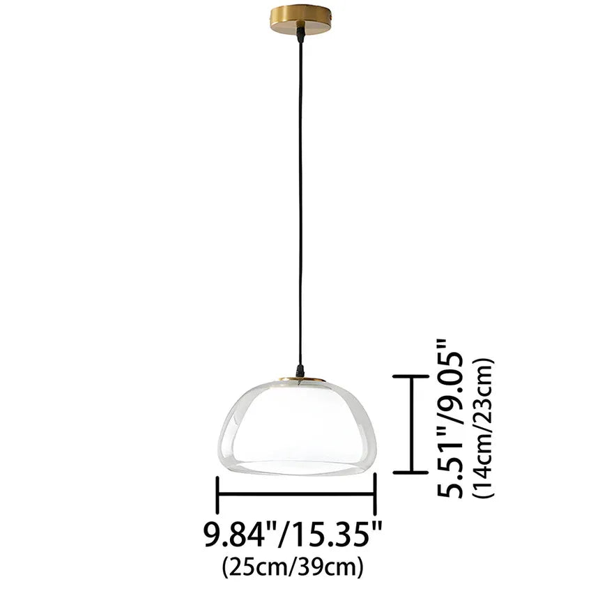 Jelly | Milk Glass Pendant Light, Japandi Hanging Lamp, Glass Dome Ceiling Light for Kitchen Island