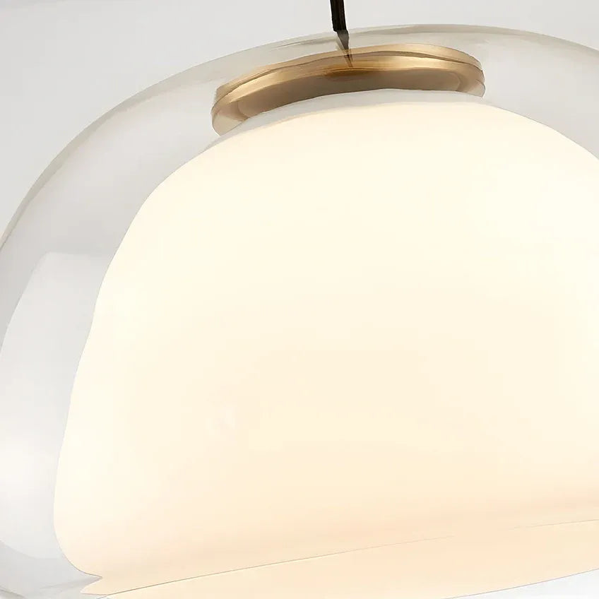 Jelly | Milk Glass Pendant Light, Japandi Hanging Lamp, Glass Dome Ceiling Light for Kitchen Island