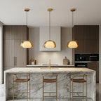 Jelly | Milk Glass Pendant Light, Japandi Hanging Lamp, Glass Dome Ceiling Light for Kitchen Island