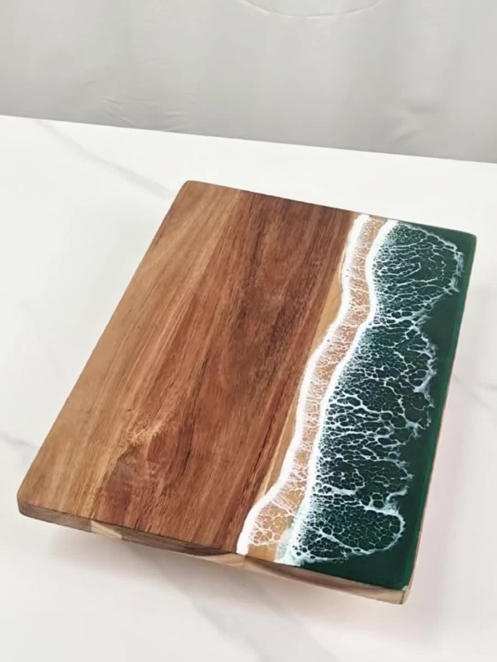 Wave | Resin Acacia Cutting Board, Ocean Wave Epoxy Charcuterie Board, Cheese and Serving Board