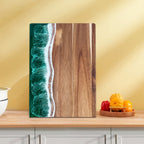 Wave | Resin Acacia Cutting Board, Ocean Wave Epoxy Charcuterie Board, Cheese and Serving Board