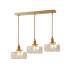 Jewel | Hammered Glass Brass Pendant Light, Mini Kitchen Island Lamp for Dining Room and Entryway