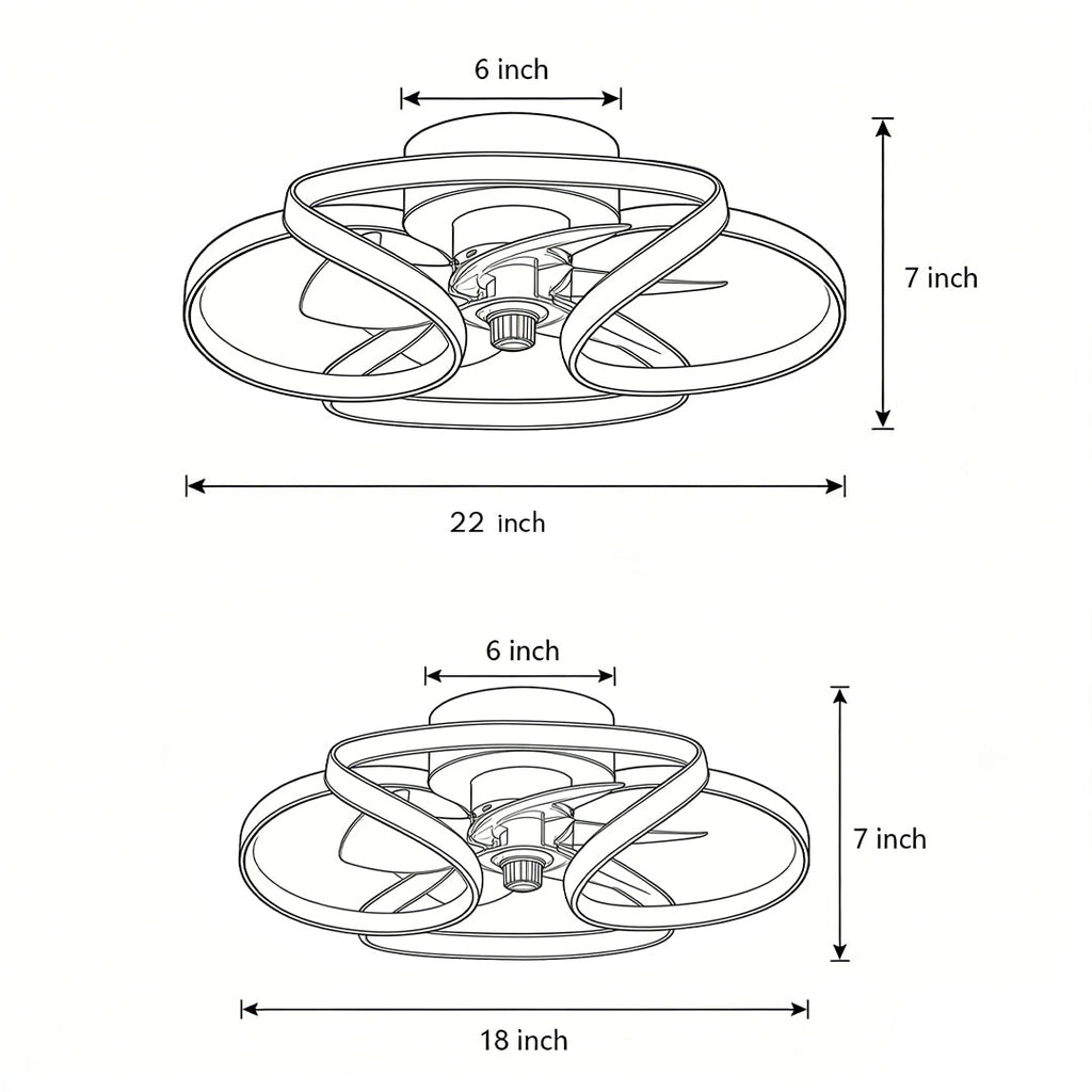 Bloom | Flower Ceiling Fan with Light and Remote, Flush Mount Dimmable LED Fan for Bedroom