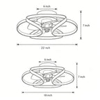 Bloom | Flower Ceiling Fan with Light and Remote, Flush Mount Dimmable LED Fan for Bedroom