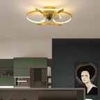 Bloom | Flower Ceiling Fan with Light and Remote, Flush Mount Dimmable LED Fan for Bedroom