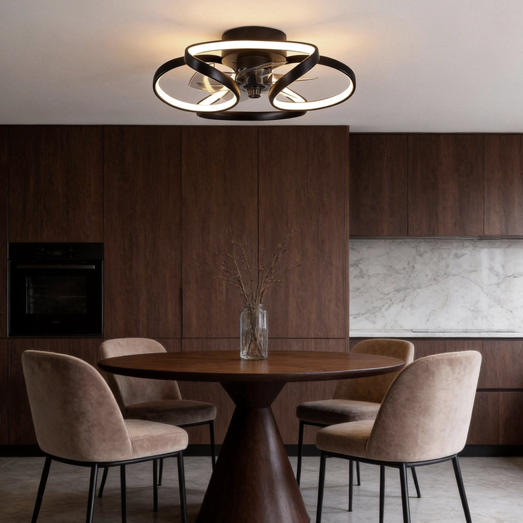 Bloom | Flower Ceiling Fan with Light and Remote, Flush Mount Dimmable LED Fan for Bedroom