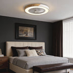 Bladeless | Flush Mount Ceiling Fan with Light and Remote, Low Profile Dimmable LED Fan for Bedroom