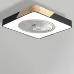 Bladeless | Flush Mount Ceiling Fan with Light and Remote, Low Profile Dimmable LED Fan for Bedroom