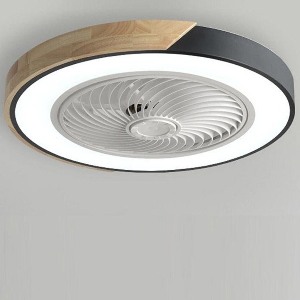 Bladeless | Flush Mount Ceiling Fan with Light and Remote, Low Profile Dimmable LED Fan for Bedroom