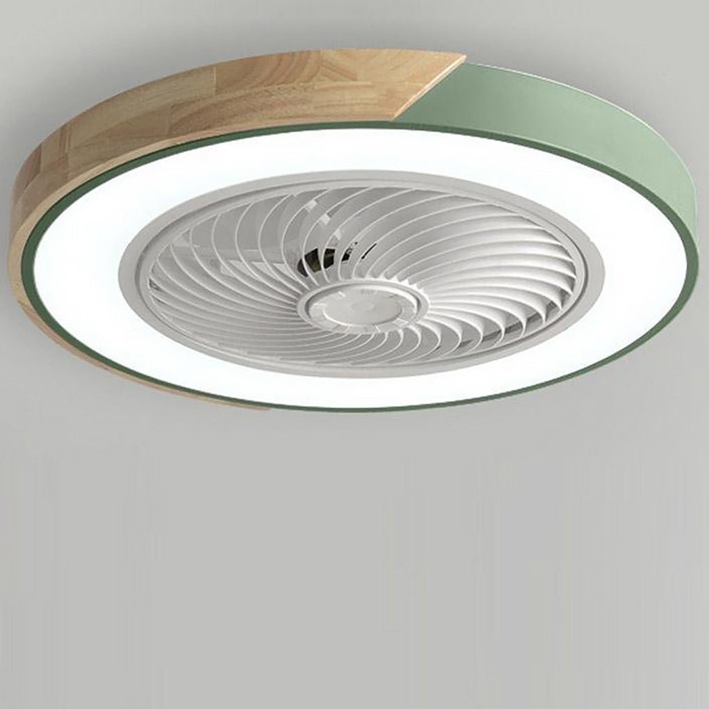 Bladeless | Flush Mount Ceiling Fan with Light and Remote, Low Profile Dimmable LED Fan for Bedroom