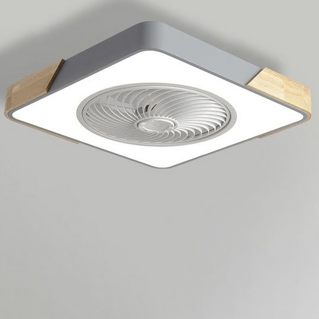 Bladeless | Flush Mount Ceiling Fan with Light and Remote, Low Profile Dimmable LED Fan for Bedroom