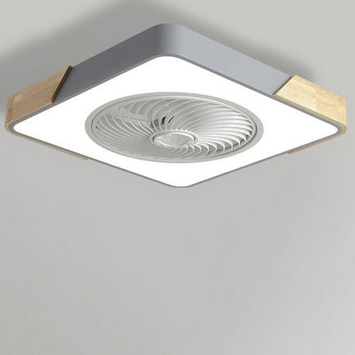 Bladeless | Flush Mount Ceiling Fan with Light and Remote, Low Profile Dimmable LED Fan for Bedroom