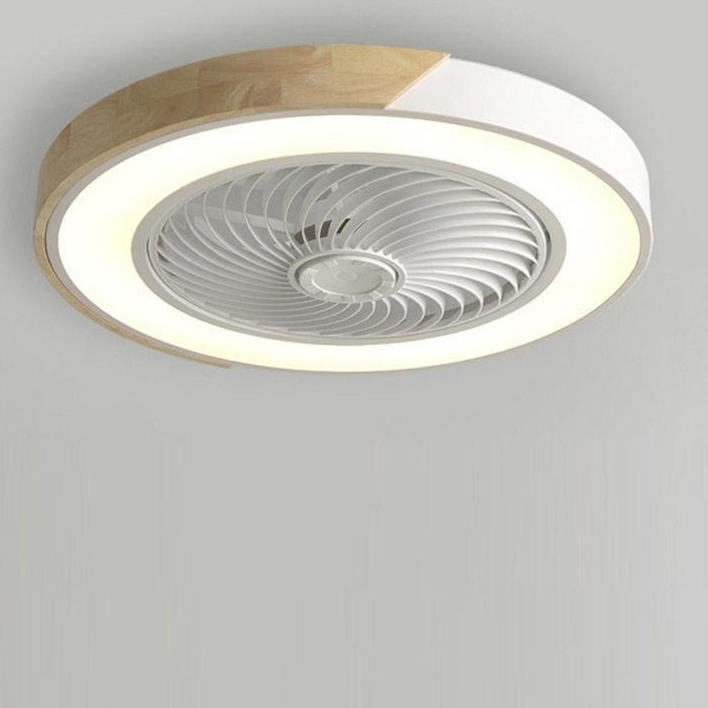 Bladeless | Flush Mount Ceiling Fan with Light and Remote, Low Profile Dimmable LED Fan for Bedroom