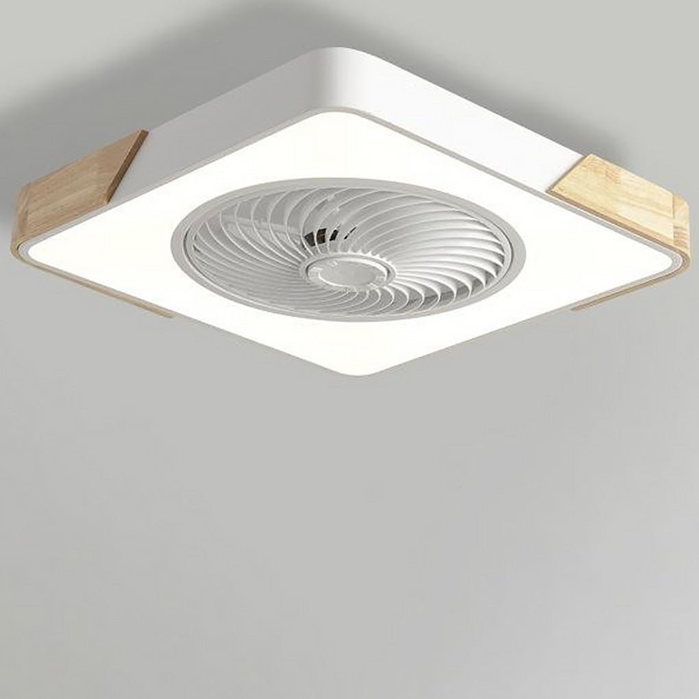 Bladeless | Flush Mount Ceiling Fan with Light and Remote, Low Profile Dimmable LED Fan for Bedroom
