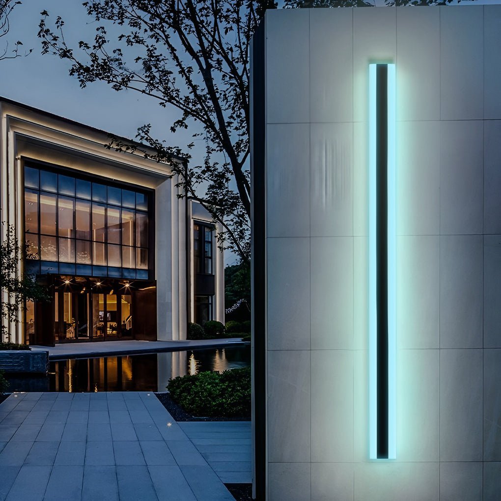 Gate | Linear LED Outdoor Wall Light, Long Black Exterior Wall Lamp, Waterproof Porch Strip Light