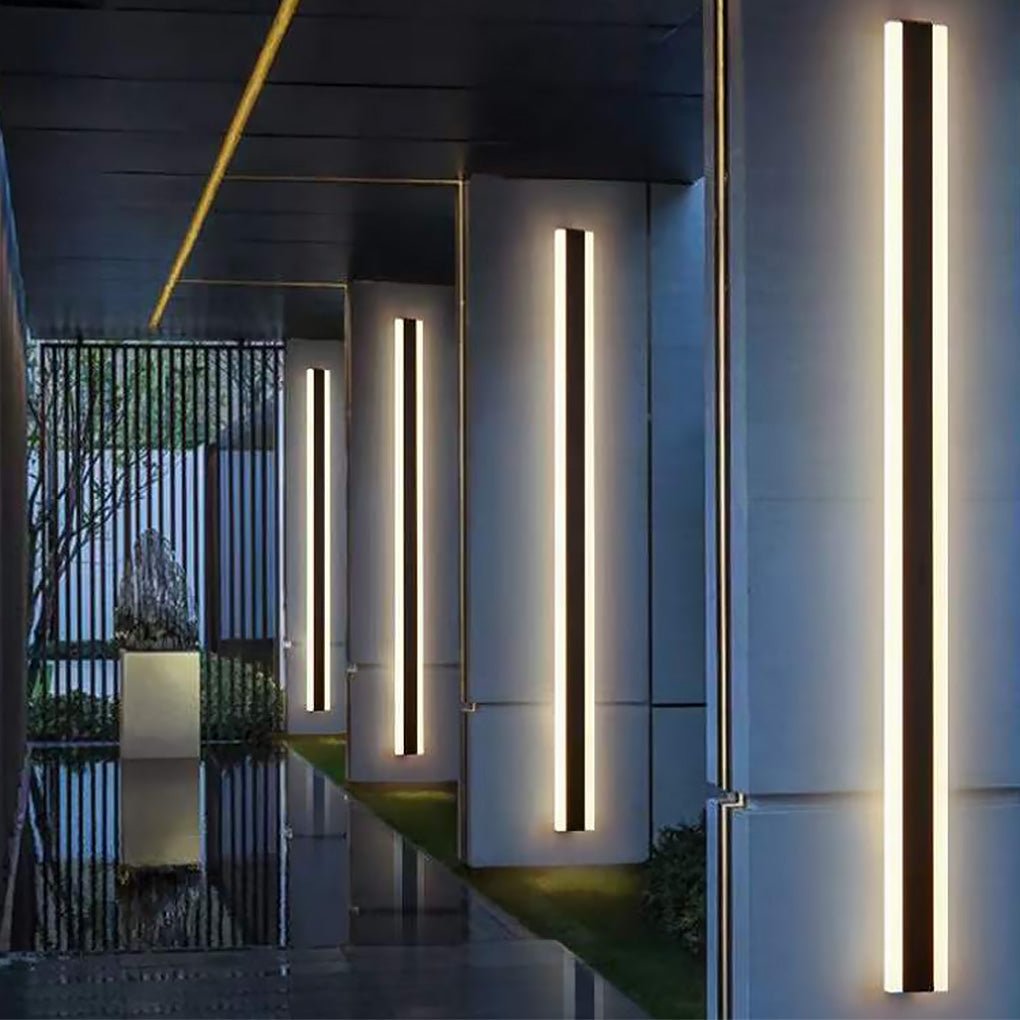 Gate | Linear LED Outdoor Wall Light, Long Black Exterior Wall Lamp, Waterproof Porch Strip Light