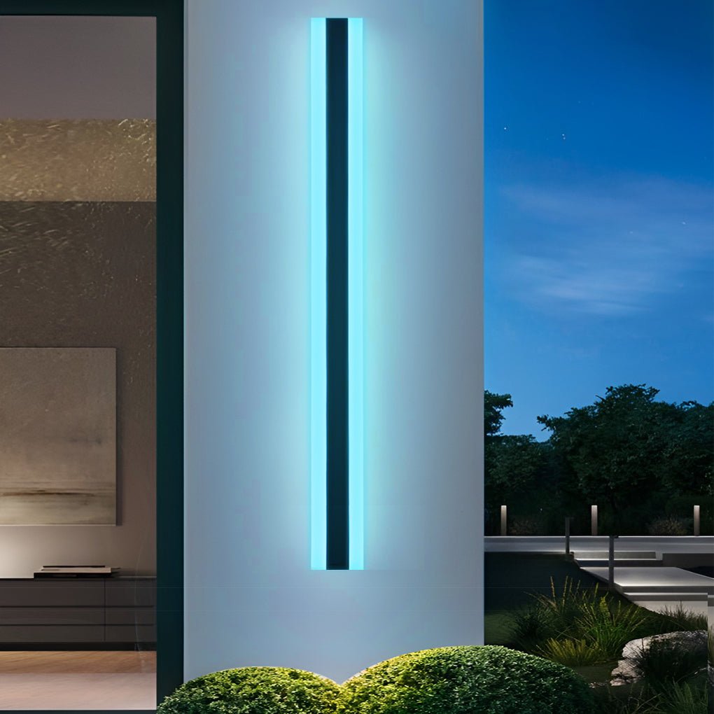 Gate | Linear LED Outdoor Wall Light, Long Black Exterior Wall Lamp, Waterproof Porch Strip Light