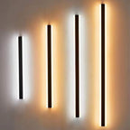 Gate | Linear LED Outdoor Wall Light, Long Black Exterior Wall Lamp, Waterproof Porch Strip Light