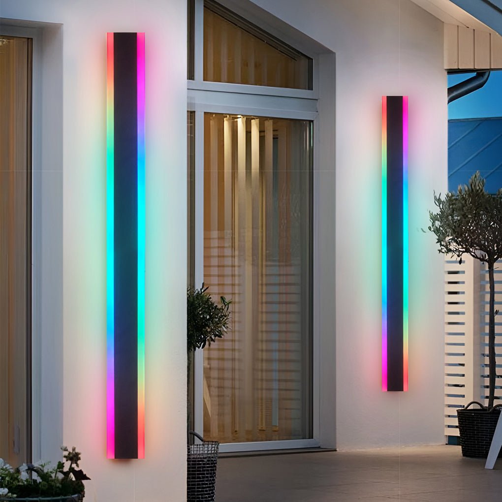 Gate | Linear LED Outdoor Wall Light, Long Black Exterior Wall Lamp, Waterproof Porch Strip Light