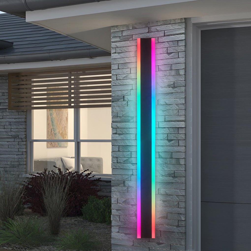 Gate | Linear LED Outdoor Wall Light, Long Black Exterior Wall Lamp, Waterproof Porch Strip Light