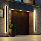 Gate | Linear LED Outdoor Wall Light, Long Black Exterior Wall Lamp, Waterproof Porch Strip Light