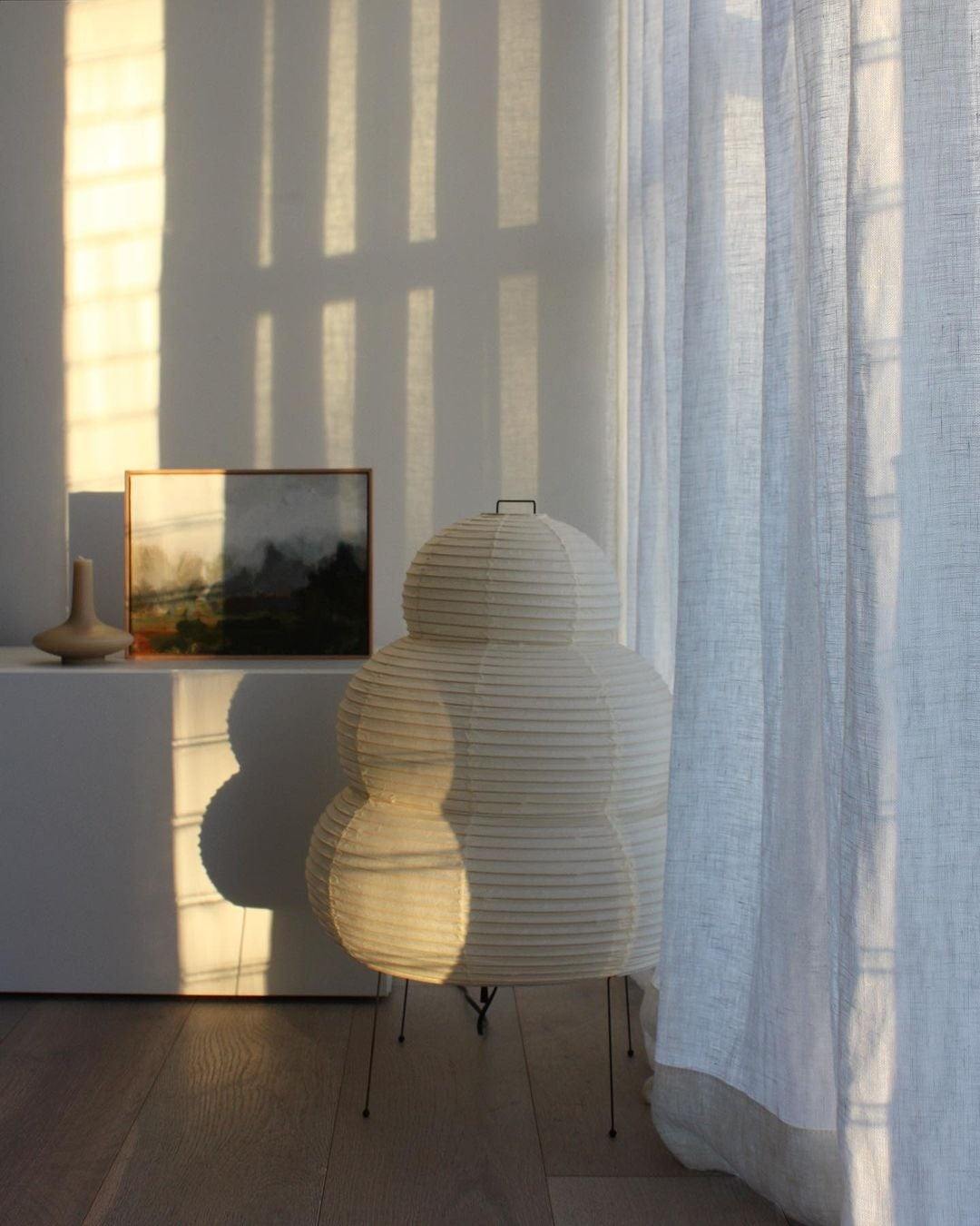 Gifu | Rice Paper Table Lamp, Japanese Paper Lantern Lamp, Handmade Japandi Bedside and Desk Lamp