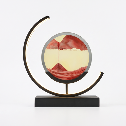 Dune rotating sand art table lamp, full view on a white background