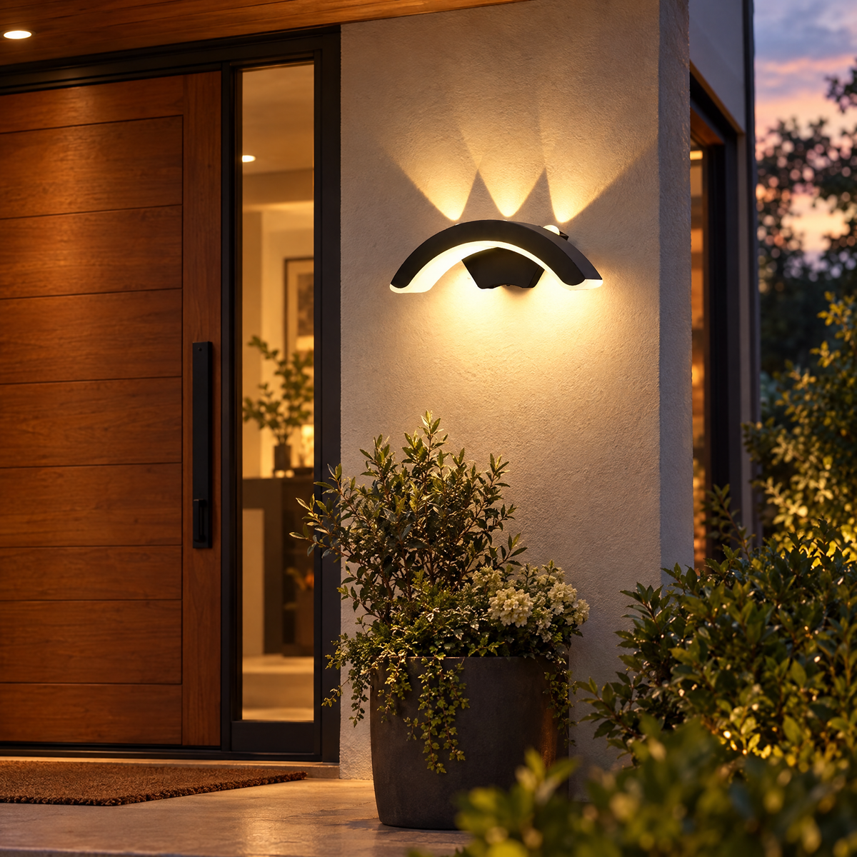 StormLite | Outdoor Wall Light, IP66 Waterproof LED Exterior Wall Lamp, Modern Black Porch Light