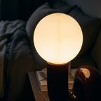 Spiral | Glass Table Lamp, Sculptural Globe Bedside Lamp, Colorful Modern Accent Lamp for Living Room
