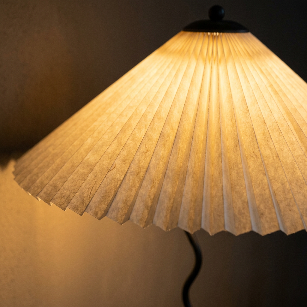 Twirl | Wavy Table Lamp, Pleated Shade Bedside Lamp, Modern Retro Squiggle Lamp for Living Room