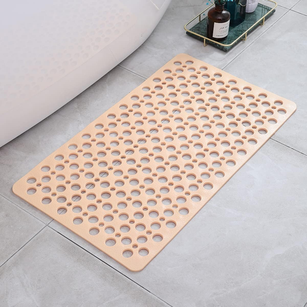 Secure | Non Slip Shower Mat, Suction Cup Bathtub Mat with Drain Holes, Anti Slip Bath Mat