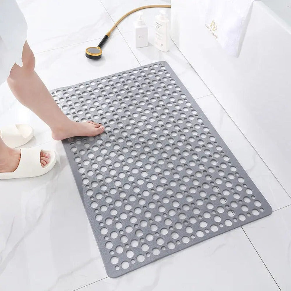 Secure | Non Slip Shower Mat, Suction Cup Bathtub Mat with Drain Holes, Anti Slip Bath Mat