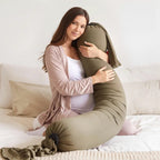 Leah | Adjustable Pregnancy Pillow Full Body Support | Ultra Soft Washable Cotton Fabric