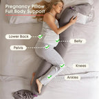 Leah | Adjustable Pregnancy Pillow Full Body Support | Ultra Soft Washable Cotton Fabric