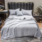 Sora | Washed Silk Summer Quilt Set, Lightweight Cooling Comforter with 2 Pillowcases