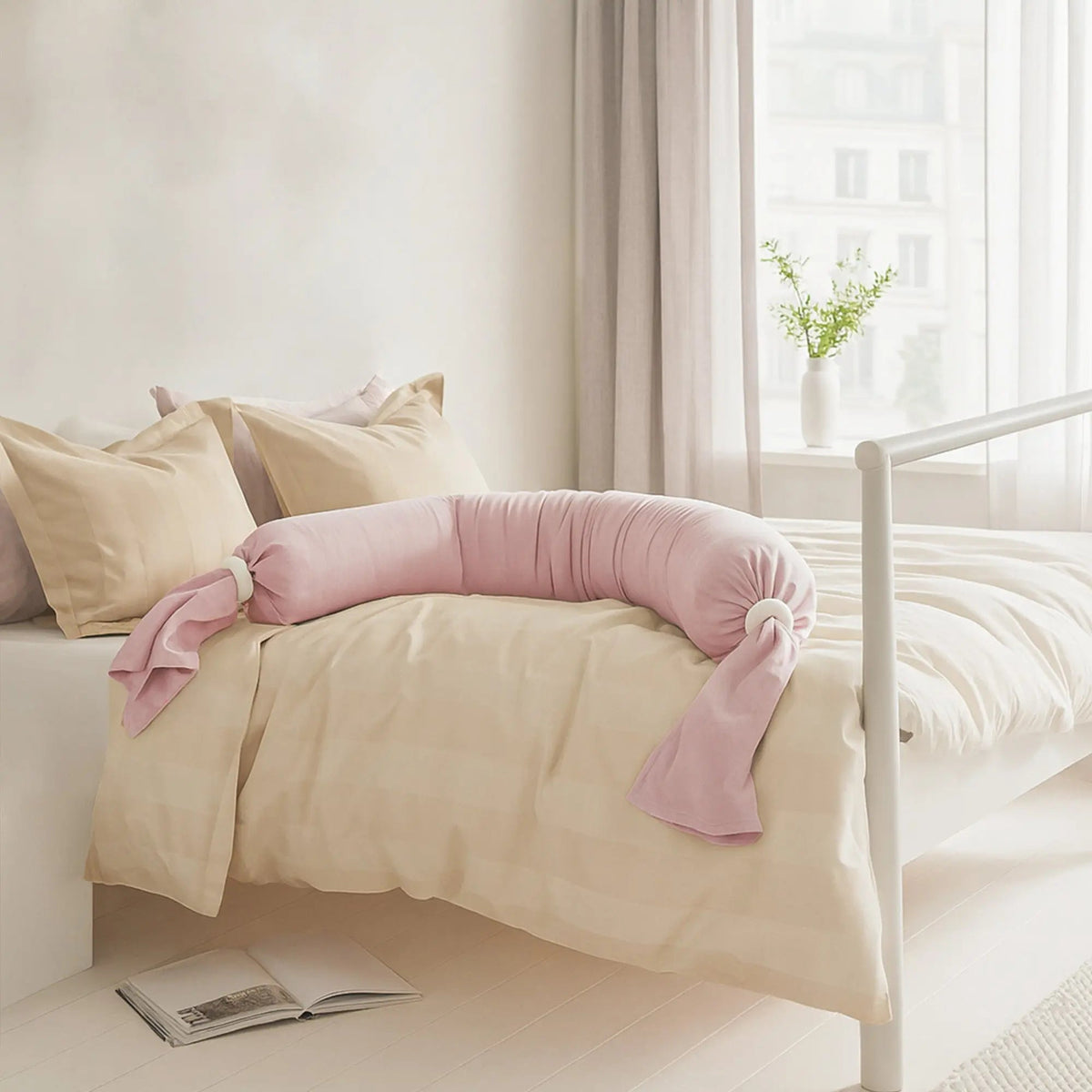 Leah | Adjustable Pregnancy Pillow Full Body Support | Ultra Soft Washable Cotton Fabric