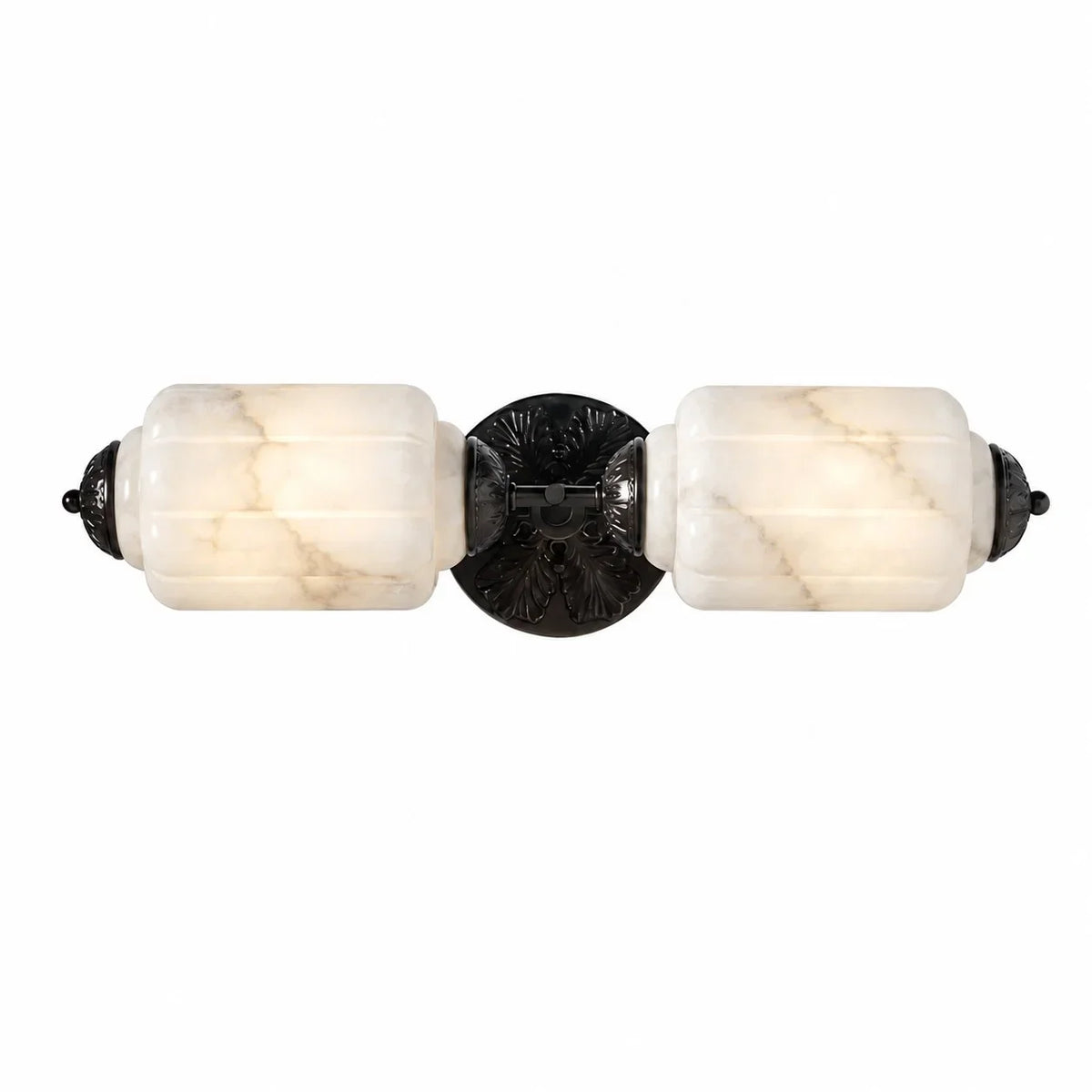 Deauville | Art Deco Vanity Light, 2 Light Milk Glass Bathroom Light Fixture, Vintage Brass Wall Light