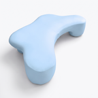 Luxzell Cradle side sleeper pillow with arm tunnel in sky blue, memory foam arm pillow