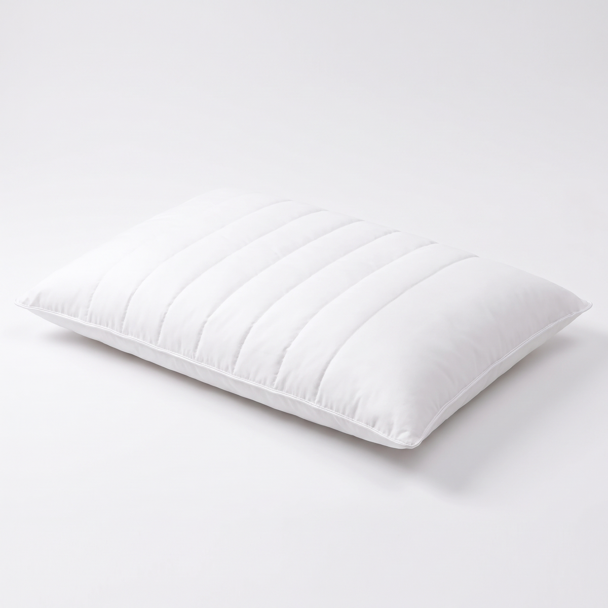 Gia thin low loft white cotton pillow