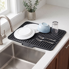 Rill dish drying mat in black