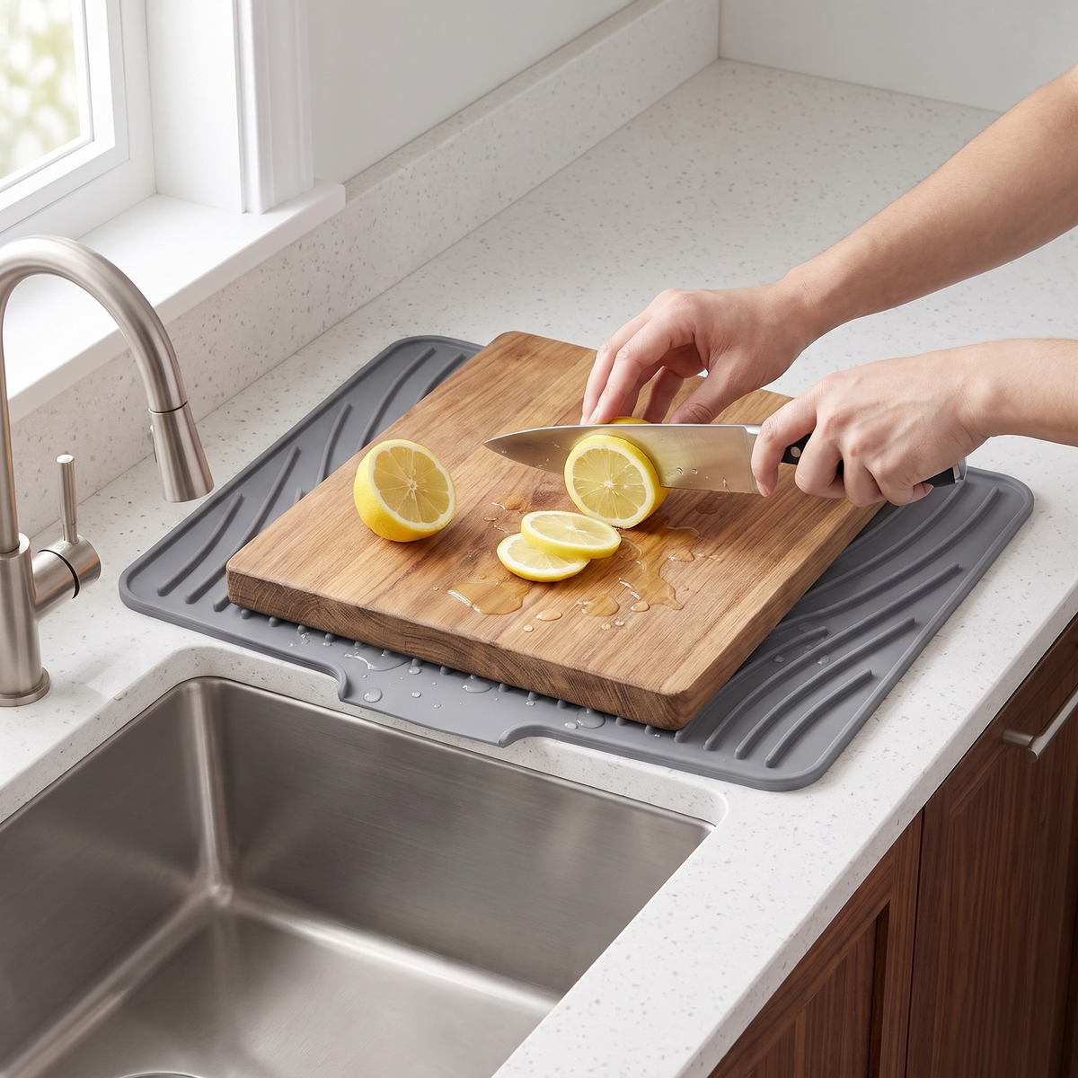 Rill used as a cutting board mat
