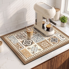 Tessa coffee bar mat in brown tile